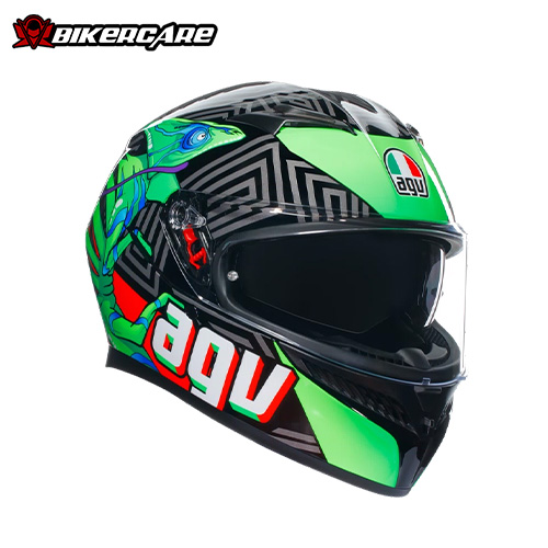 MŨ BẢO HIỂM FULLFACE AGV K3 - KAMALEON BLACK/RED/GREEN - 2024