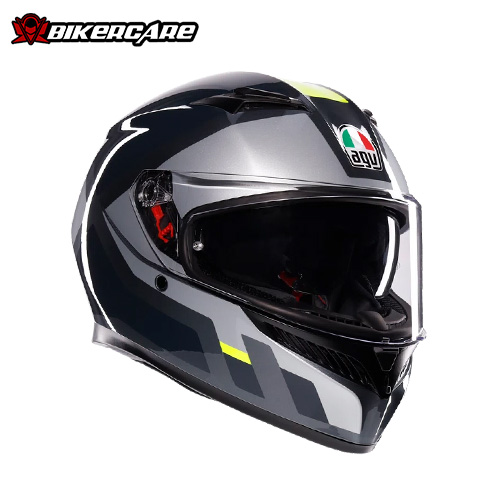 MŨ BẢO HIỂM FULLFACE AGV K3 - SHADE GREY/YELLOW FLUO - 2024