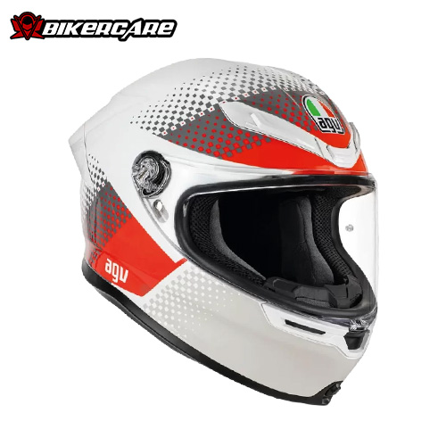 MŨ BẢO HIỂM FULLFACE AGV K6 S - FISION PEARL WHITE/RED/GREY - 2024