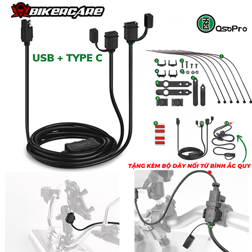 BỘ SẠC USB + TYPE C OSOPRO CHÍNH HÃNG (SẠC NHANH 12W)