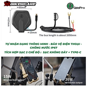 BỘ SẠC KHÔNG DÂY + TYPE-C OSOPRO CHÍNH HÃNG (SẠC NHANH)